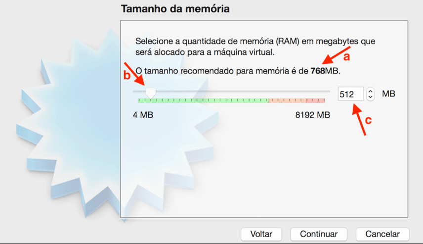 Configuração de memória RAM dedicada para a VM